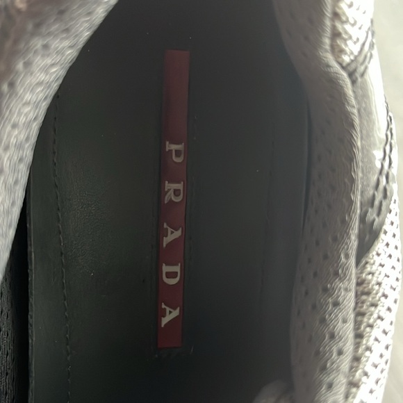 Prada burgundy and silver size 12 men’s sneakers. - Picture 4 of 5